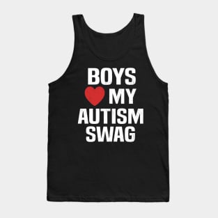 Boys Heart My Autism Swag Funny Boys Love My Autism Swag Tank Top